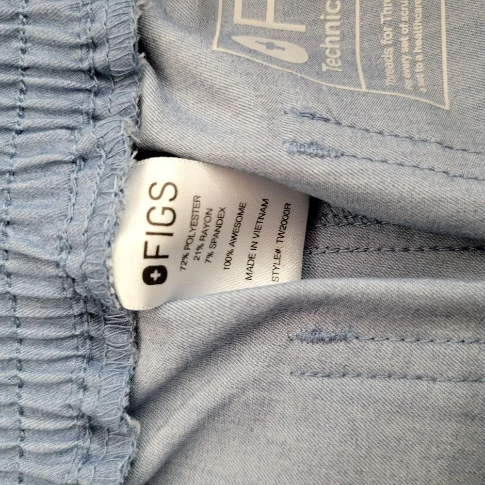 Figs Light Blue Scrub Pants Size XS